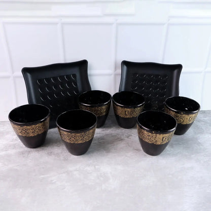 2 Bowl  6 Glass Snake Set ( 8 Pc Set )